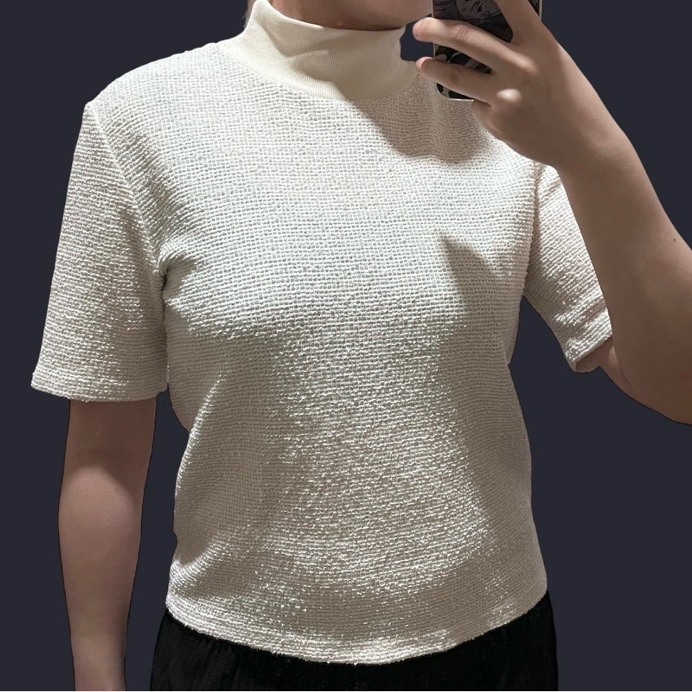 Zara Textured Short Sleeve Top - Size M